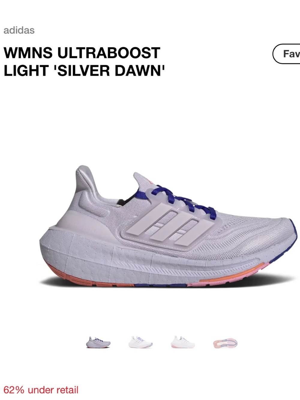 Adidas Women’s Ultraboost Light “Silver Dawn” Sneakers
